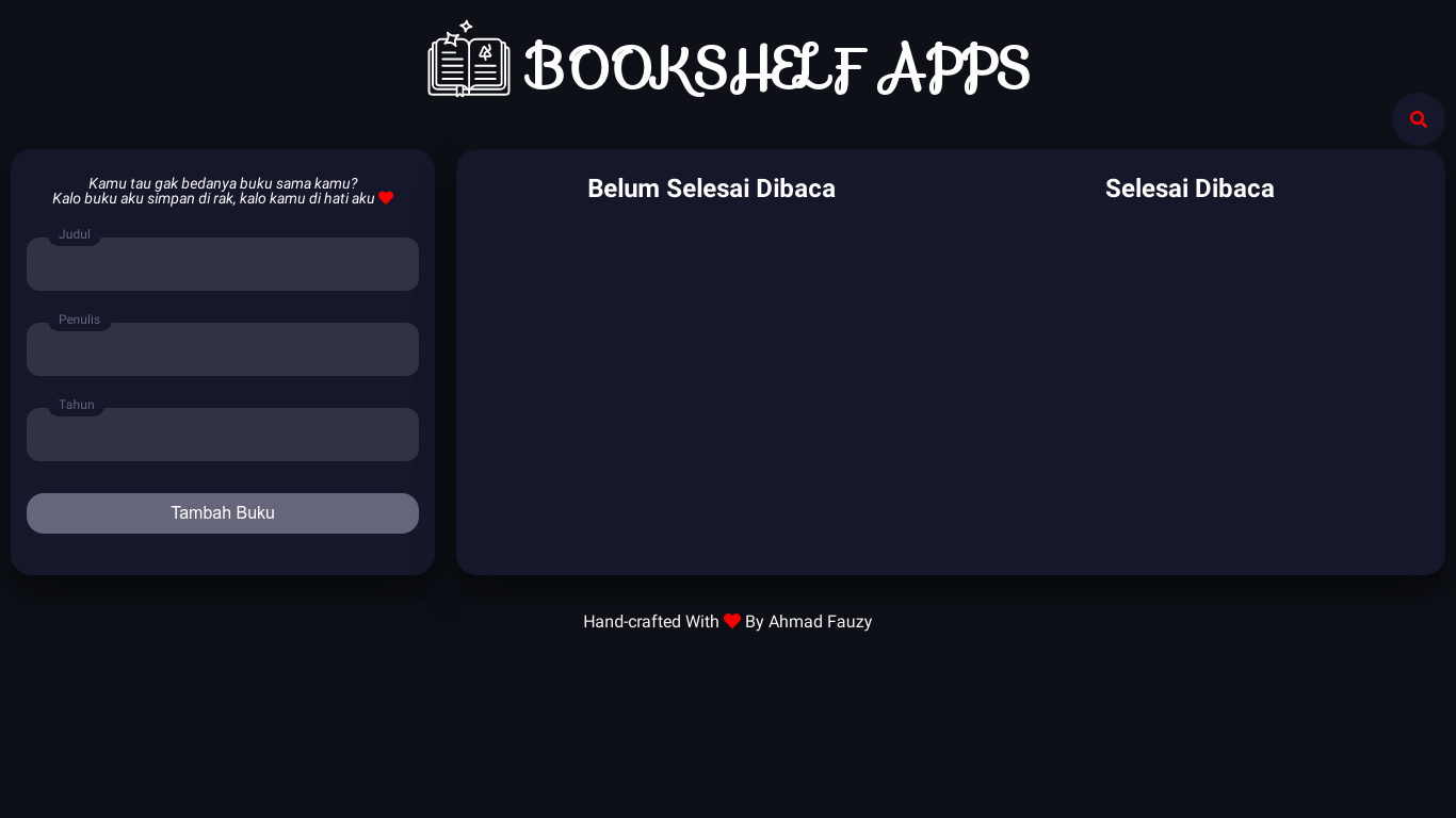 Project 2 - Bookshelf Apps